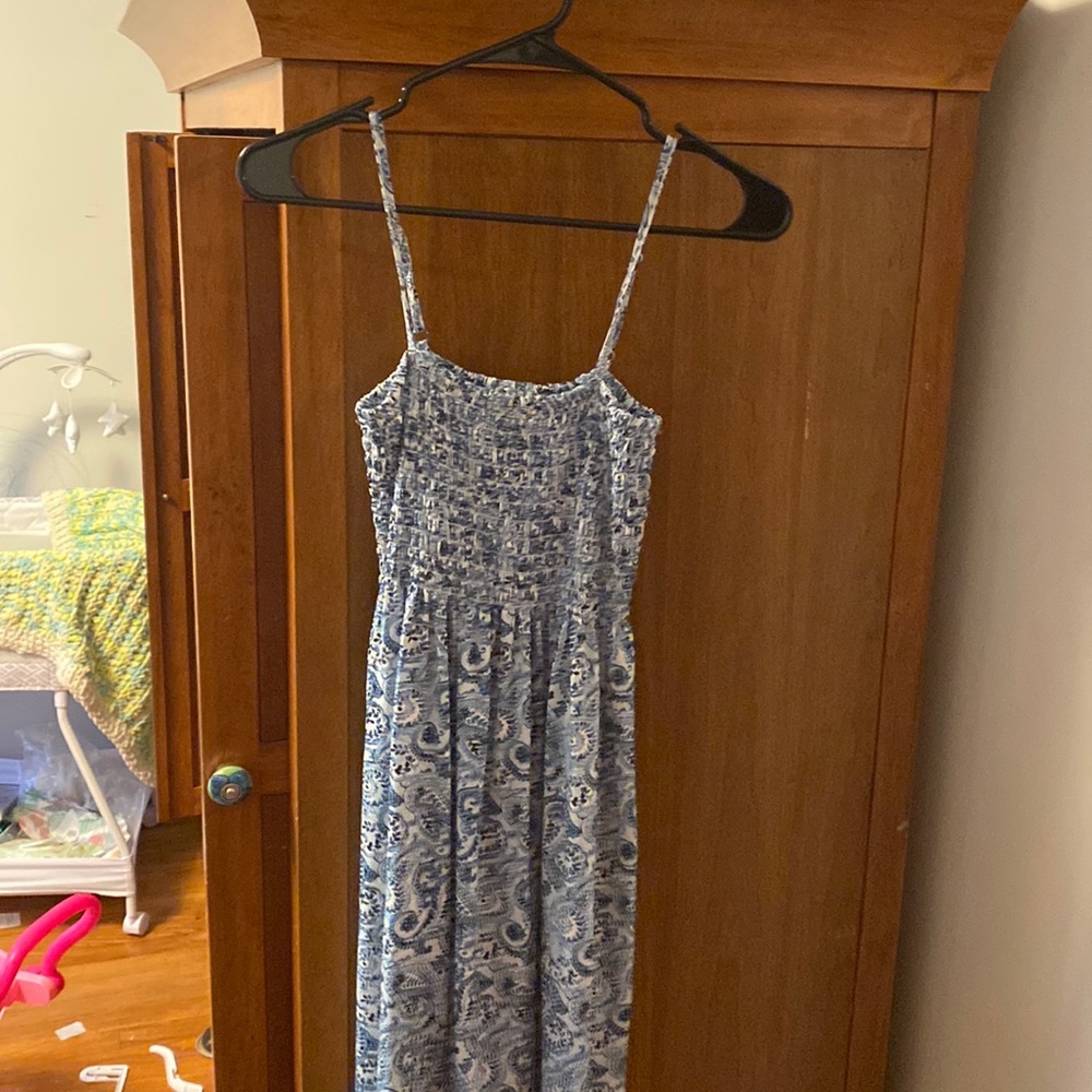Blue patterned sundress